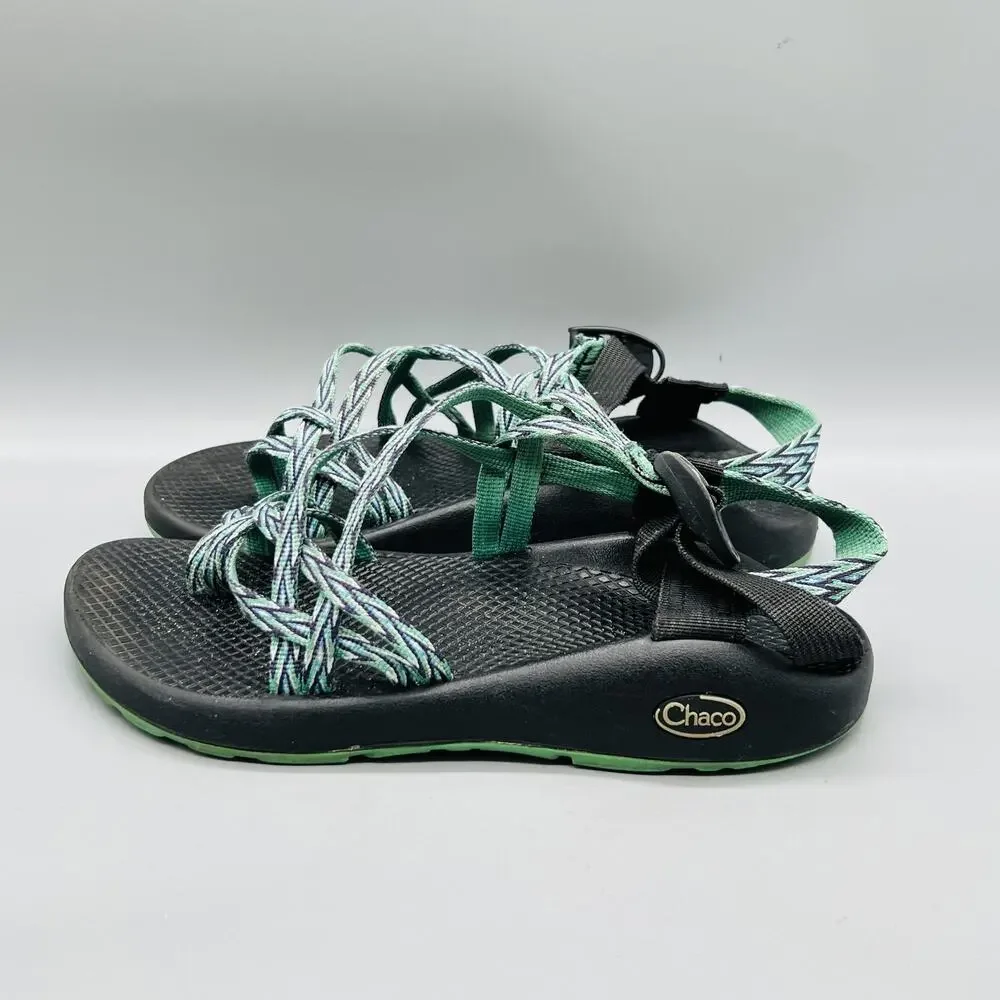 Chaco Sandals Womens 8 Green Synthetic Strappy Adjustable Hiking Outdoor Shoes